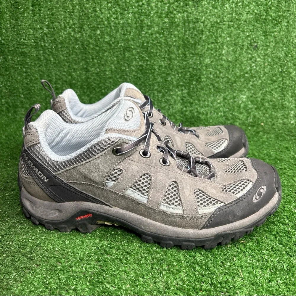 Salomon Women's Exit Aero Gray‎ Black Hiking Shoe Contagrip 449168 US Size 8.5